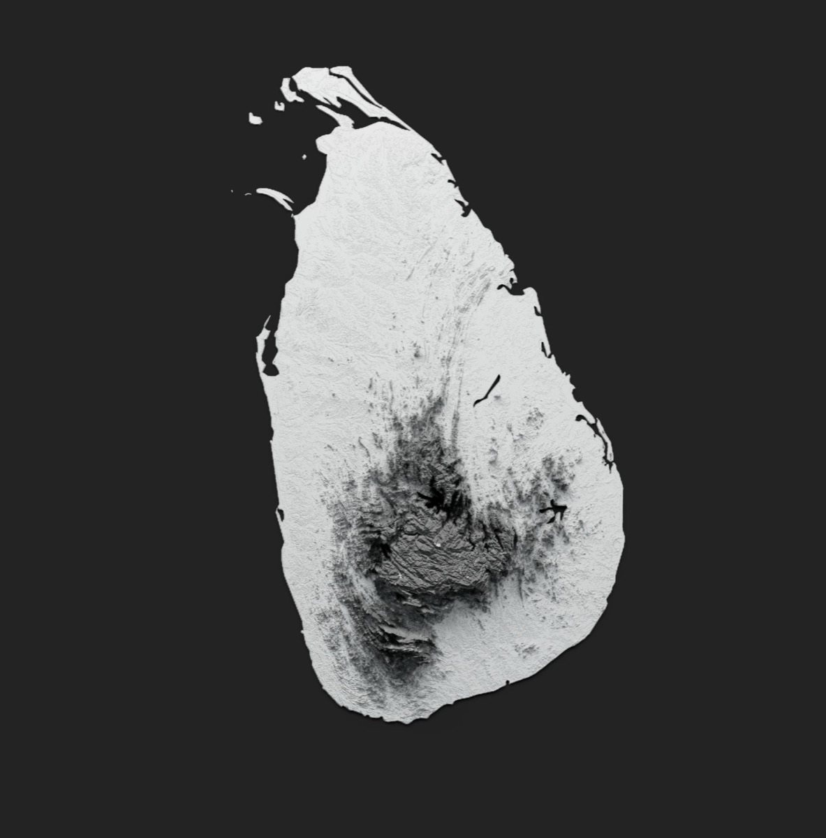 Relief map of Sri Lanka